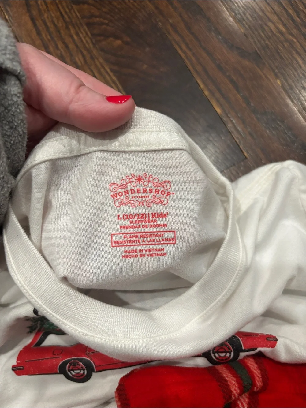 Wondershop White Tee and Red Plaid Pajama Set